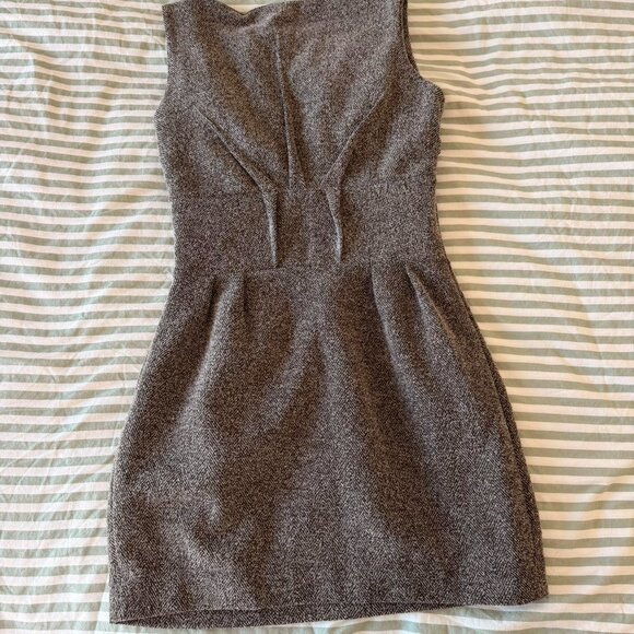 Vintage Chocolate Brown Mini Dress 464 A - Picture 2 of 4